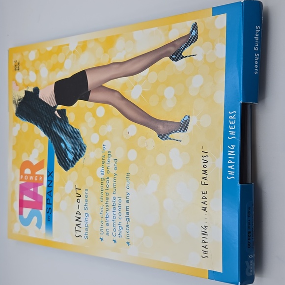 Spanx Star Power Stand Out Shaping Sheers Size C BACBL backdrop Black - Picture 1 of 5